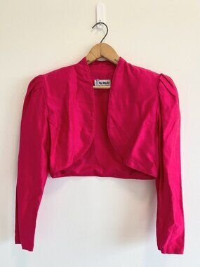 Vintage Magenta Pink Bolero Jacket / 80s / Made in Canada